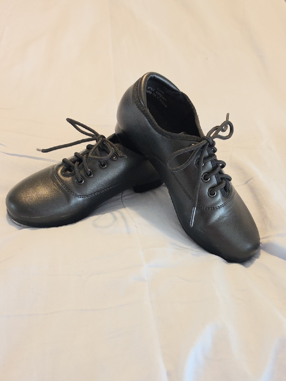 Black Lace-Up Jazz Tap Shoes